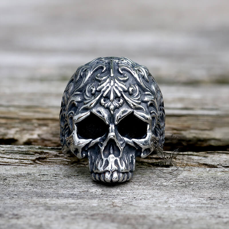 Bague Tête de Mort Vintage Goth en Acier Inoxydable