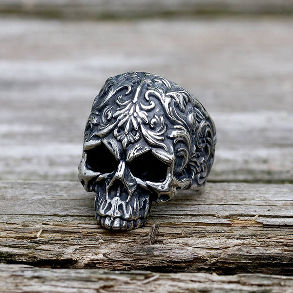Vintage Goth roestvrijstalen schedelring