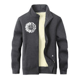 Flower Butterfly Believe Cross Stand Collar Zip Cardigan