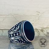 Flower Vine Polka Dot Stainless Steel Ring | Gthic.com