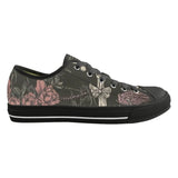 Flowers And Cross Print Canvas Shoes 03 | Gthic.com