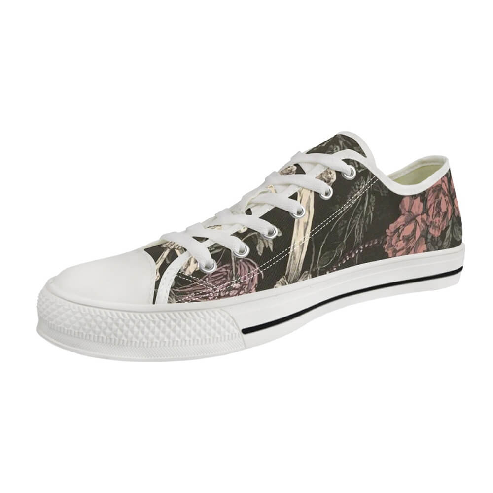 Flowers And Cross Print Canvas Shoes