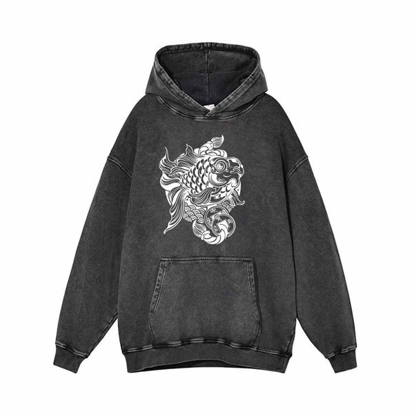 Flying Carp Copper Coins Vintage Washed Hoodie | Gthic.com