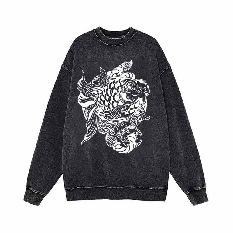 Flying Carp Copper Coins Vintage Washed Sweatshirt | Gthic.com