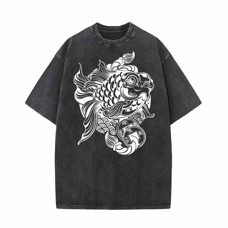 Flying Carp Copper Coins Vintage Washed T-shirt | Gthic.com