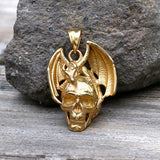 Flying Dragon Skull Stainless Steel Pendant | Gthic.com