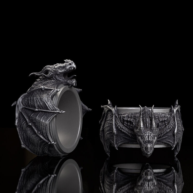 Flying Dragon Sterling Silver Animal Ring | Gthic.com