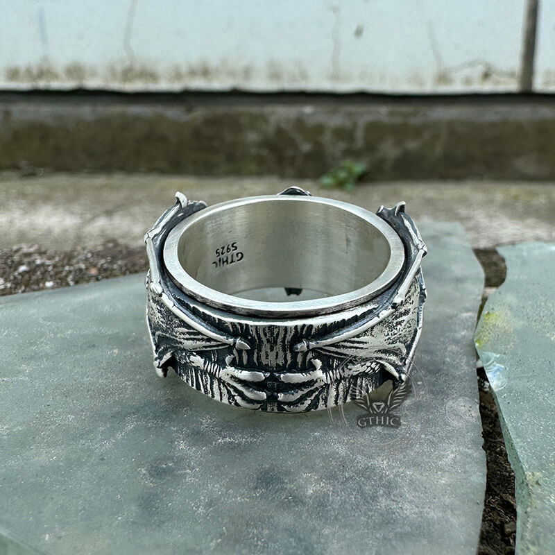 Flying Dragon Sterling Silver Animal Spinner Ring