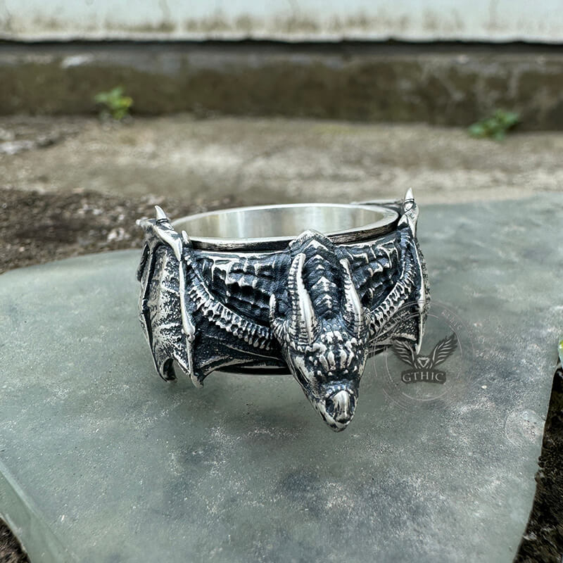 Flying Dragon Sterling Silver Animal Spinner Ring