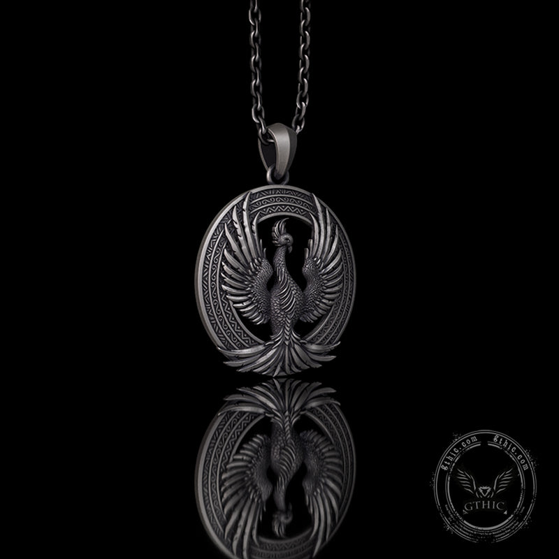 Flying Phoenix Totem Sterling Silver Pendant | Gthic.com