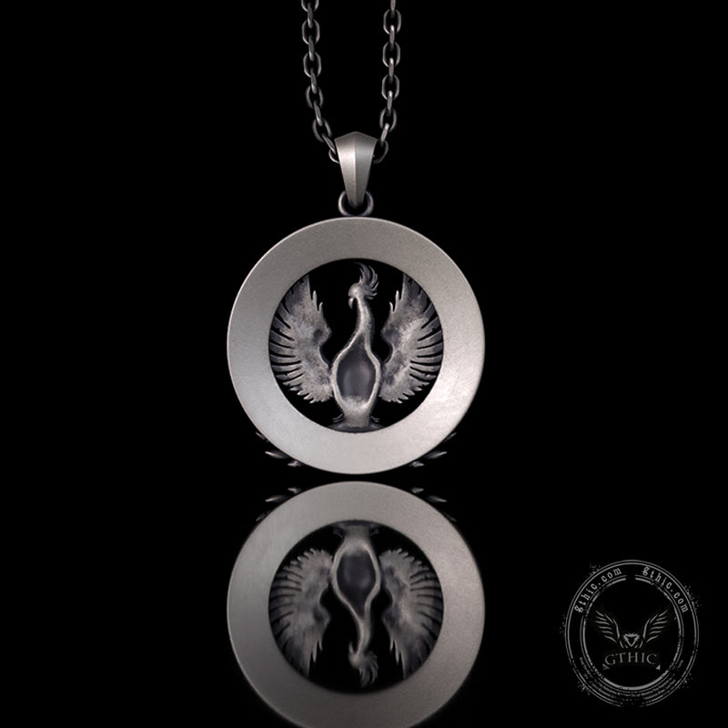 Flying Phoenix Totem Sterling Silver Pendant | Gthic.com