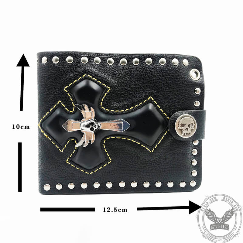 Flying Skull Cross PU Leather Wallet