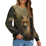 Forest Cute Fox Print Sweater | Gthic.com