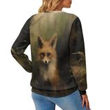 Forest Cute Fox Print Sweater | Gthic.com