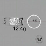 Forever More Wings Hourglass Moon Sterling Silver Skull Ring