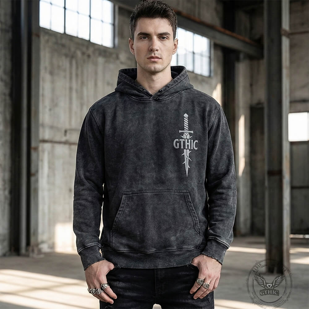 Forged In Darkness Skull Snake Vintage Washed Hoodie | Gthic.com
