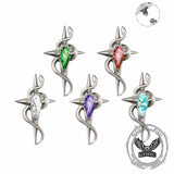 Four-Pointed Star Snake G23 Titanium Piercing Earrings 01 | Gthic.com