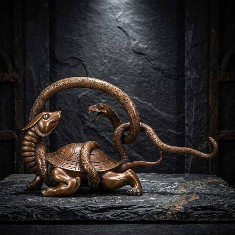 Four Mythical Beasts Brass Vintage Figurine