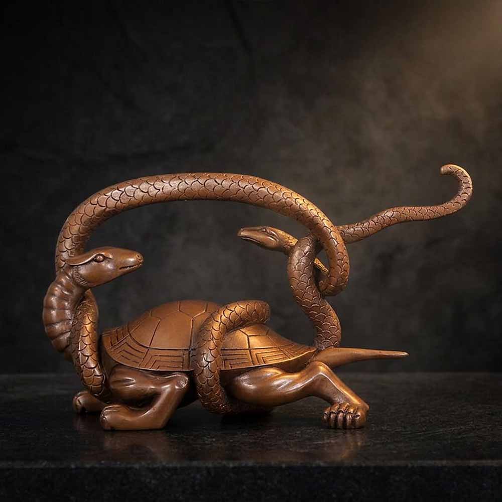 Four Mythical Beasts Brass Vintage Figurine