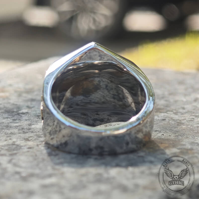 Anello teschio massonico in argento sterling leggero massone