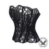 French Lace Mesh Hollow Out Court Overbust Corset | Gthic.com
