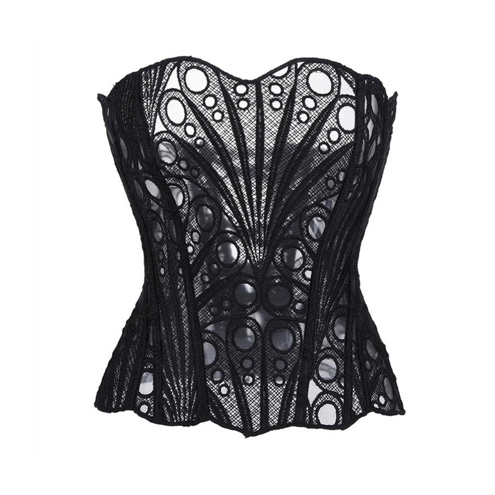 Top corsé con cuello halter y cordones vintage