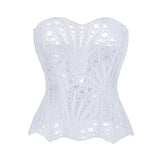 French Lace Mesh Hollow Out Court Overbust Corset