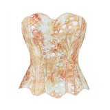 French Lace Mesh Hollow Out Court Overbust Corset