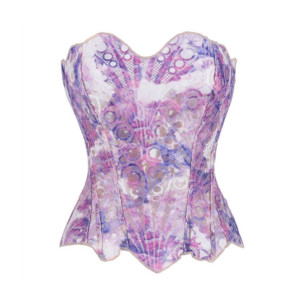 Top corsé con cuello halter y cordones vintage