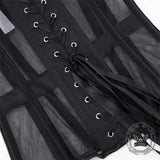 French See-Through Mesh Slim-Fit Suspender Corset