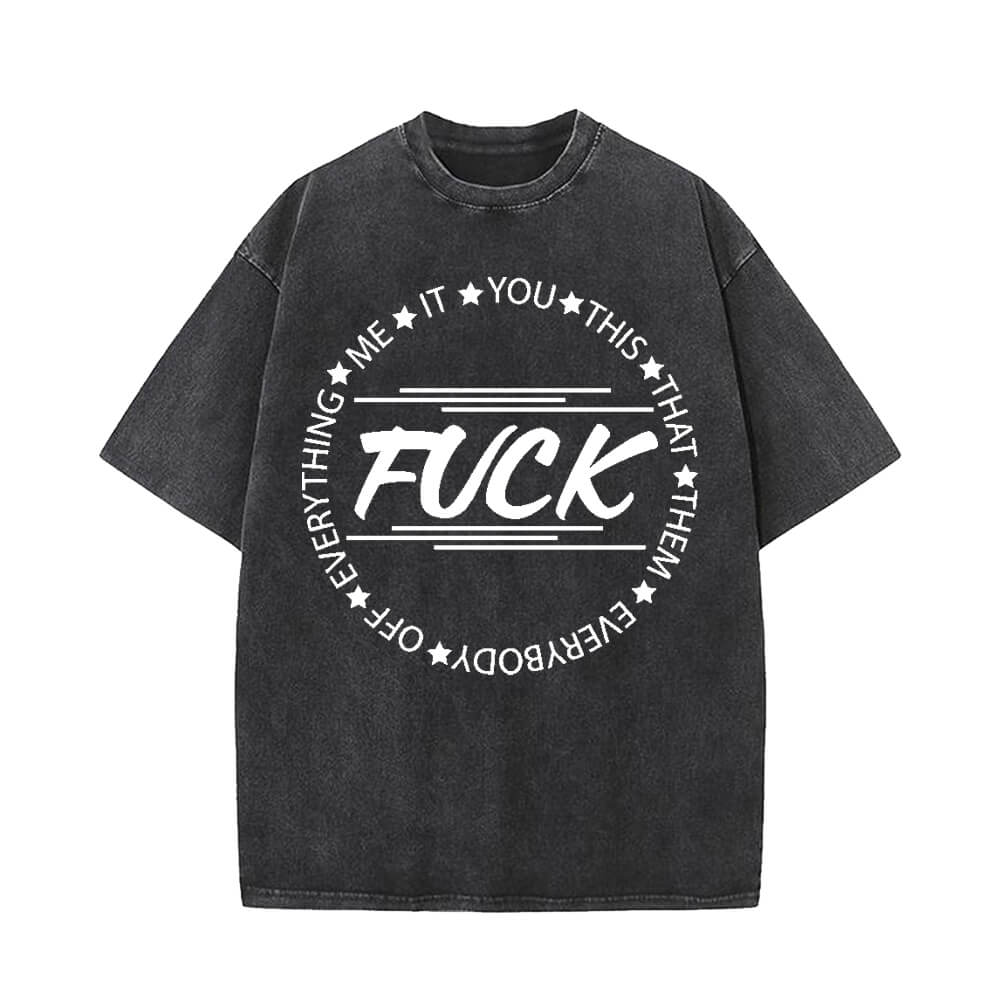 Fuck Everything Vintage Washed T-shirt Vest Top | Gthic.com