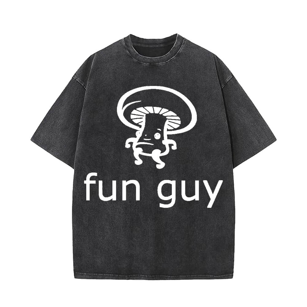 Fun Guy Print Vintage Washed T-shirt Vest Top | Gthic.com