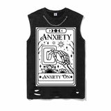 Funny Skeleton Tarot Card Vintage Washed T-shirt Vest Top | Gthic.com