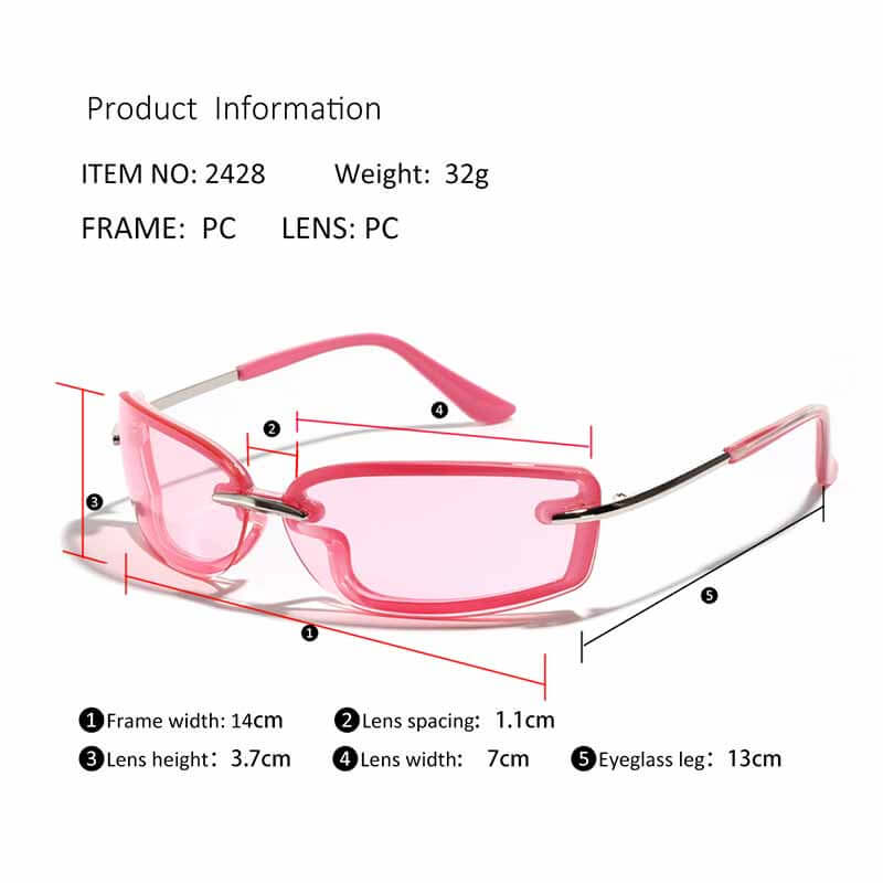 Future Style Y2K Square Candy Color Sunglasses