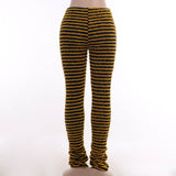 Fuzzy Knit Striped High Waist Lounge Pants | Gthic.com