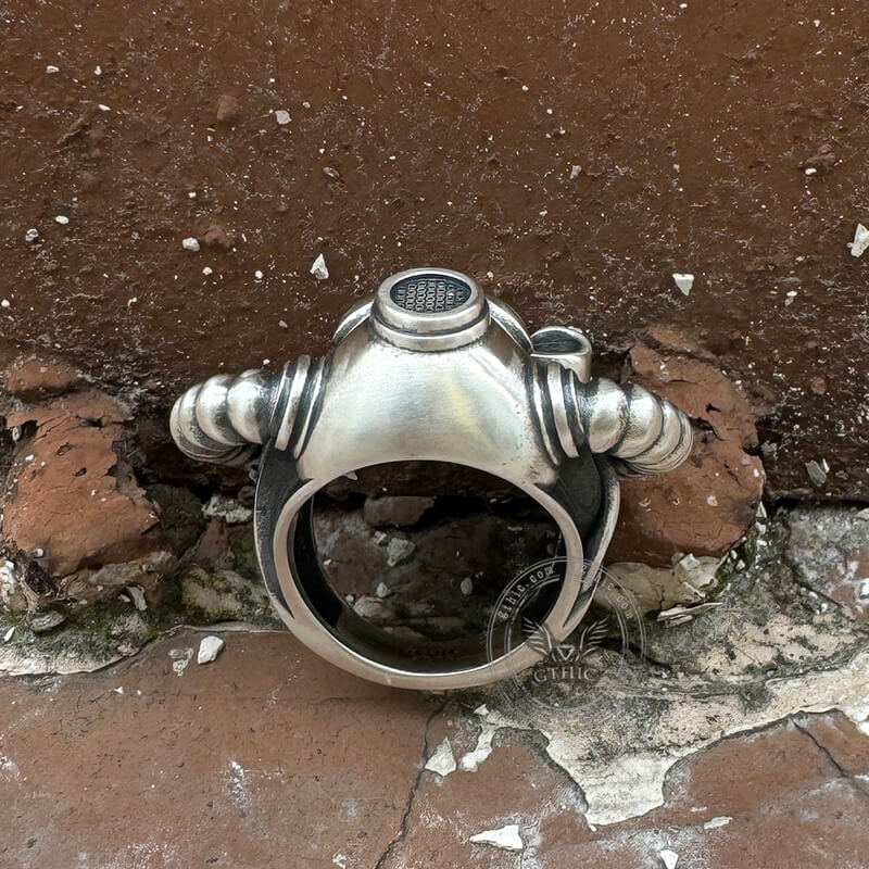 Gas Mask Sterling Silver Ring