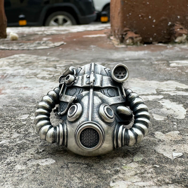 Gas Mask Sterling Silver Ring | Gthic.com