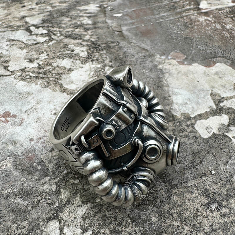 Gas Mask Sterling Silver Ring