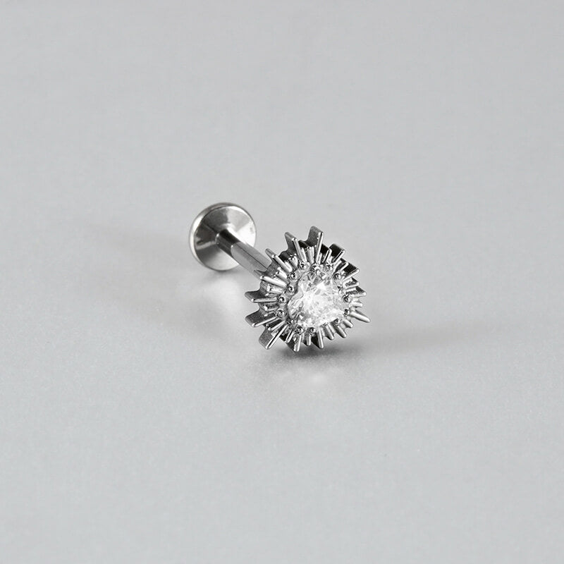 16G Crossbones Skull Titanium Piercing Lip Ring