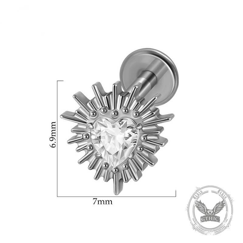 16G Crossbones Skull Titanium Piercing Lip Ring