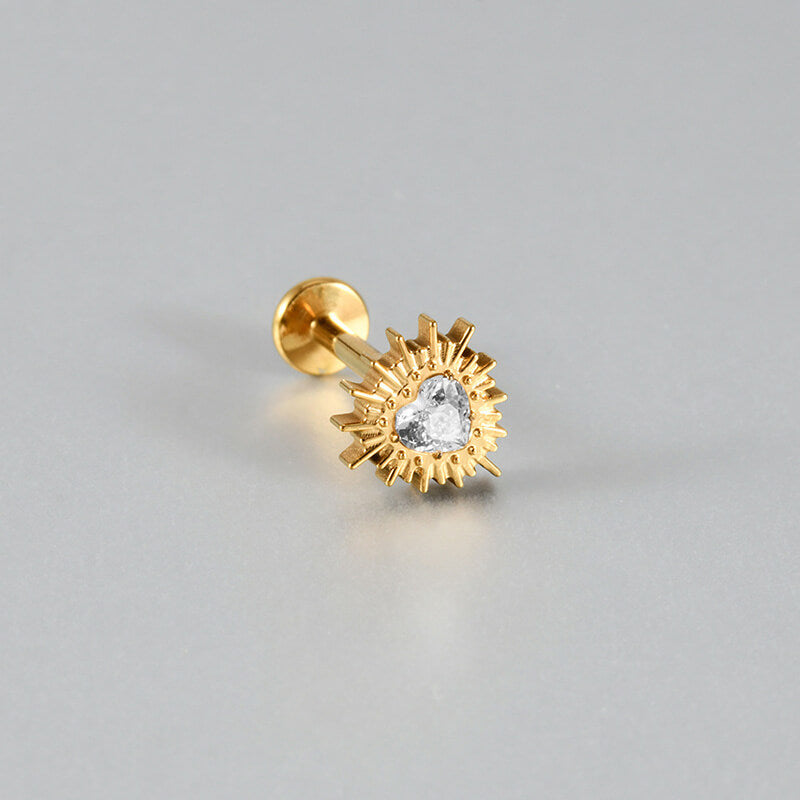 16G Crossbones Skull Titanium Piercing Lip Ring