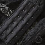 Gem-Embellished Sheer Lace Corset Crop Top