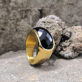 Gem Set Stainless Steel Minimalism Ring