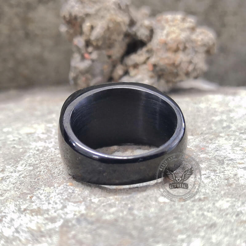 Gem Set Stainless Steel Minimalism Ring