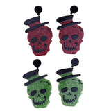 Gentleman Skull Acrylic Earrings | Gthic.com