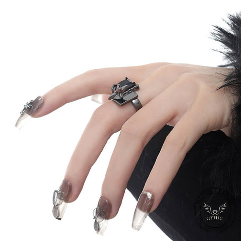 Geometric Alloy Open Gothic Ring | Gthic.com
