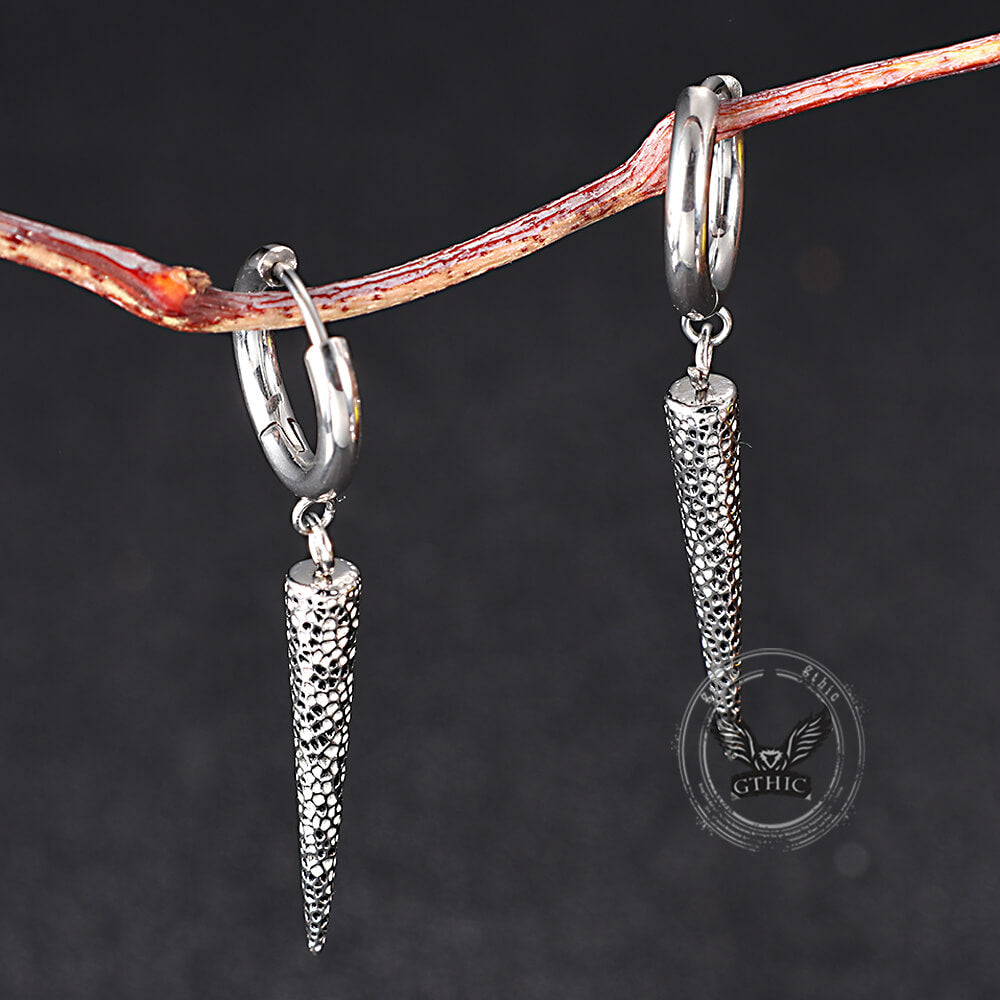 Geometric Cone Spike Stainless Steel Dangle Earrings