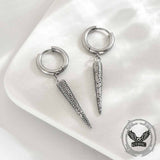 Geometric Cone Spike Stainless Steel Dangle Earrings