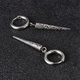 Geometric Cone Spike Stainless Steel Dangle Earrings | Gthic.com