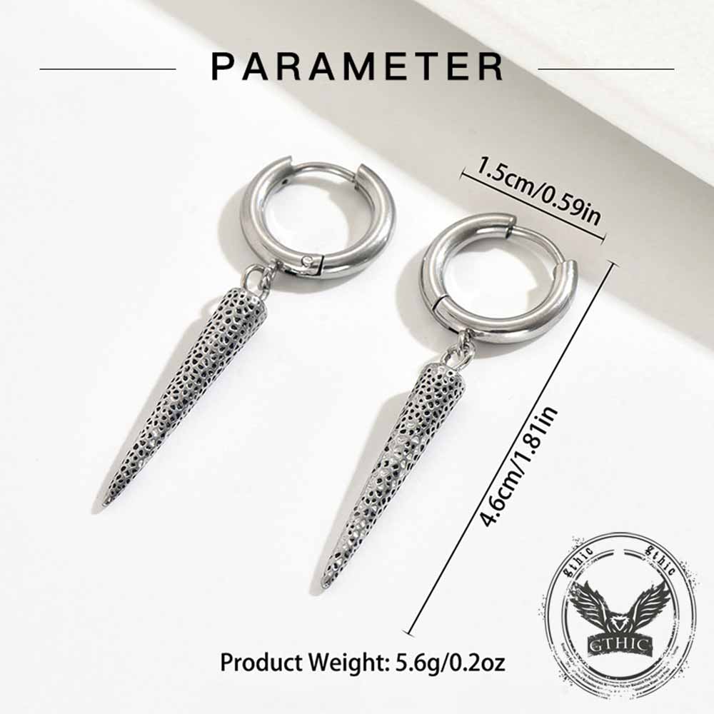 Geometric Cone Spike Stainless Steel Dangle Earrings